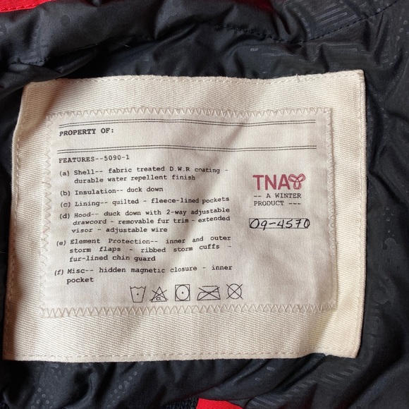 TNA Aritzia Ronne Red Duck Down Parka Coat Jacket - size S - Picture 10 of 14